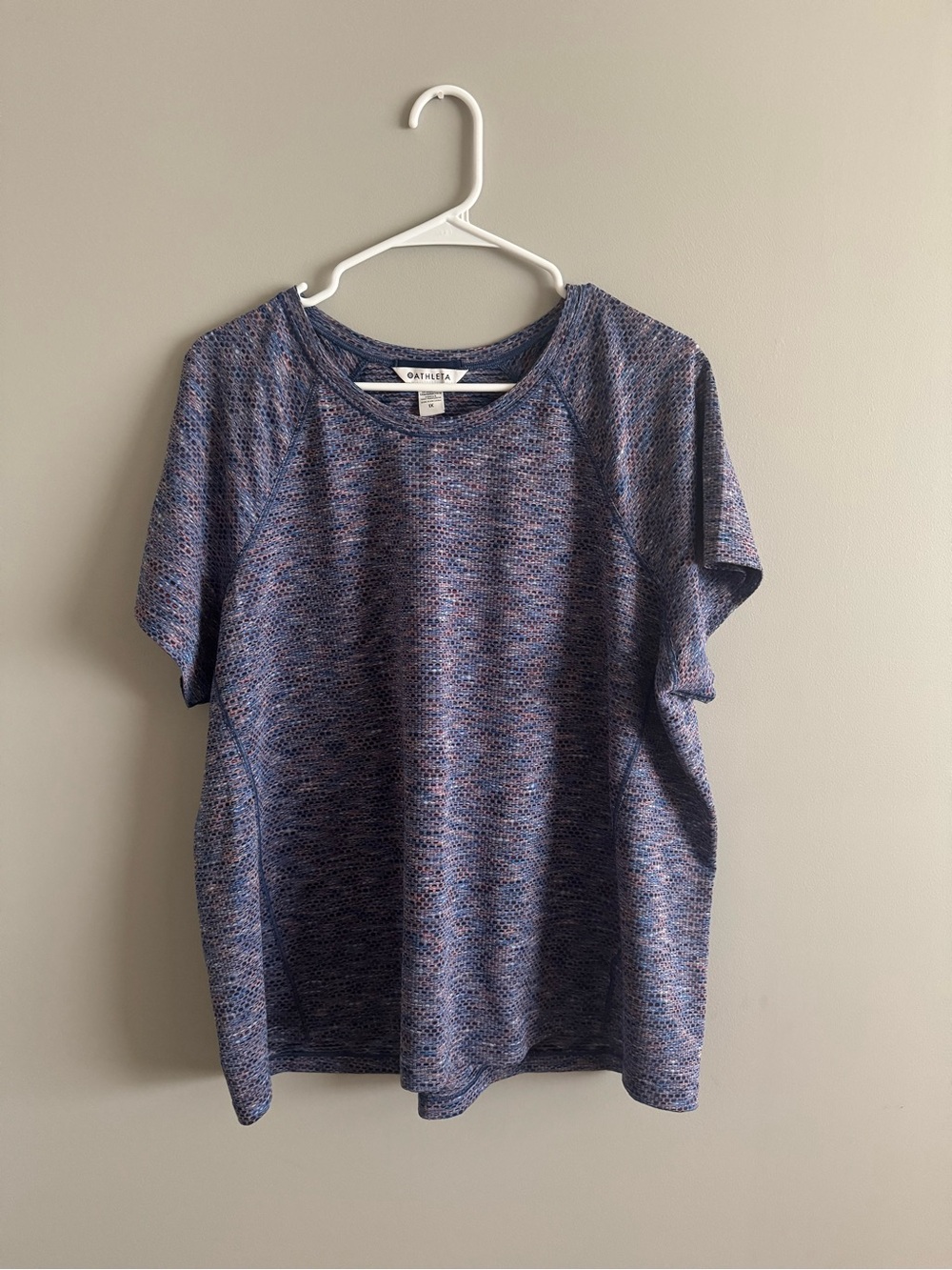 Athleta Multi-Tone Navy Heather Short Sleeve Tee